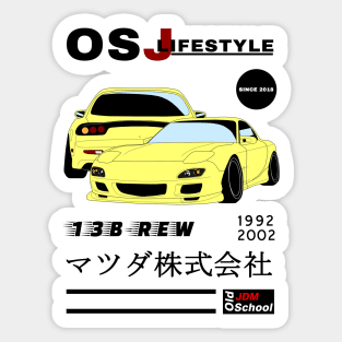 RX-7 [FD] (Yellow) OSJ LifeStyle Sticker